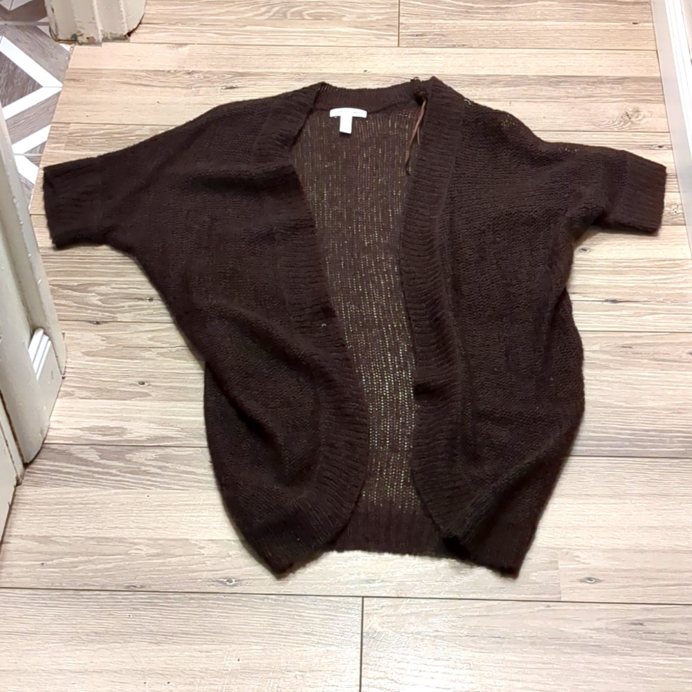 Ambiance Apparel Women's Brown Cardigan Sweater, size Small